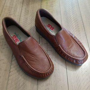 SAS Tripad Comfort Brown Leather Women's Slip on Loafers Shoes Size 8 WW